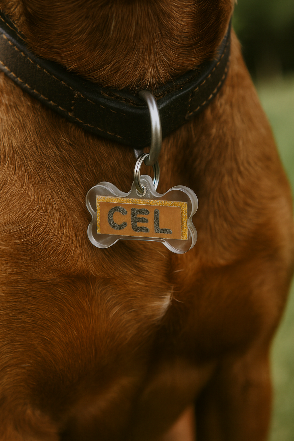 Handgemaakte hondenpenning in (kunst)hars