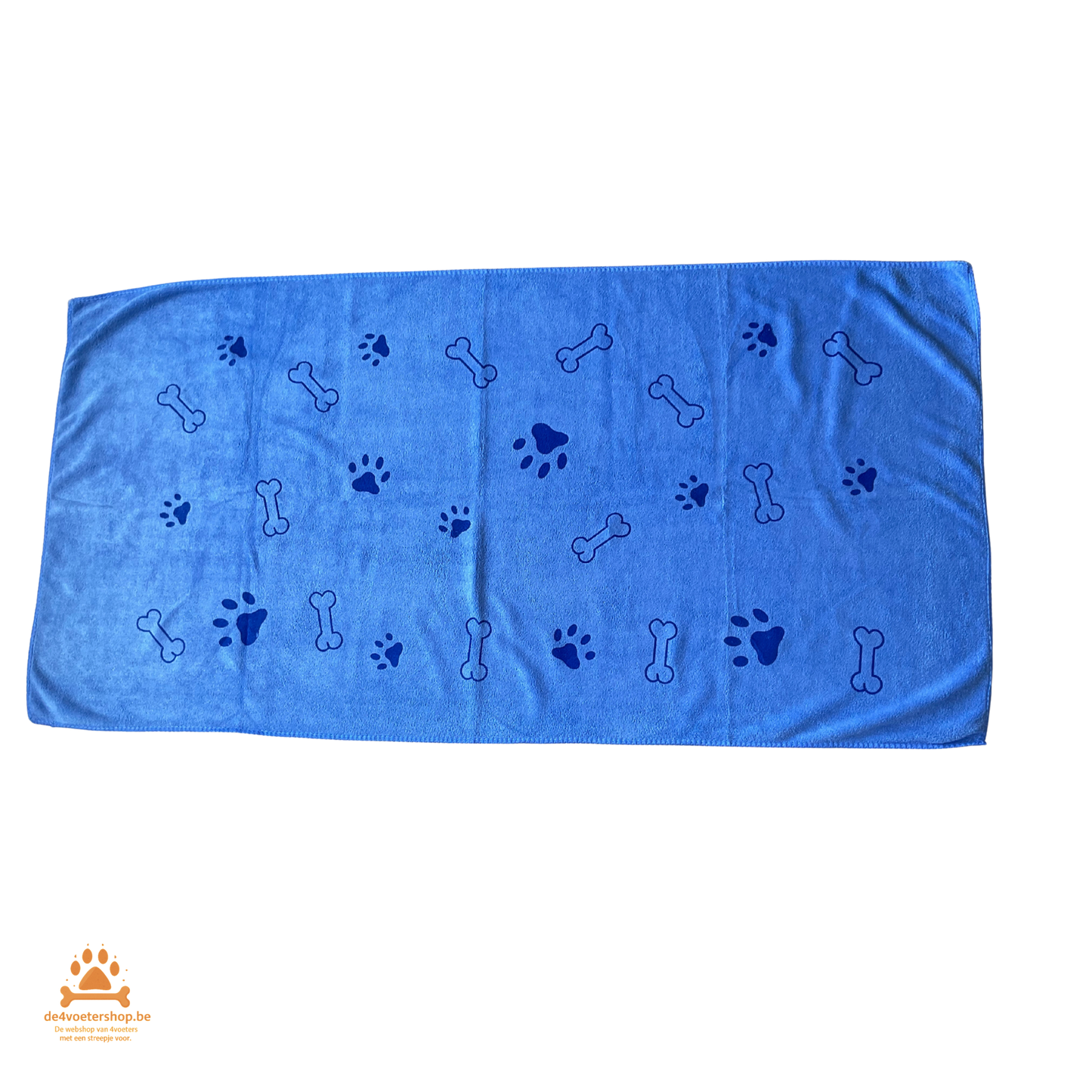 UITVERKOOP! Zacht Hondendekentje – Pootjes & Botjes – 100x55 cm – Blauw