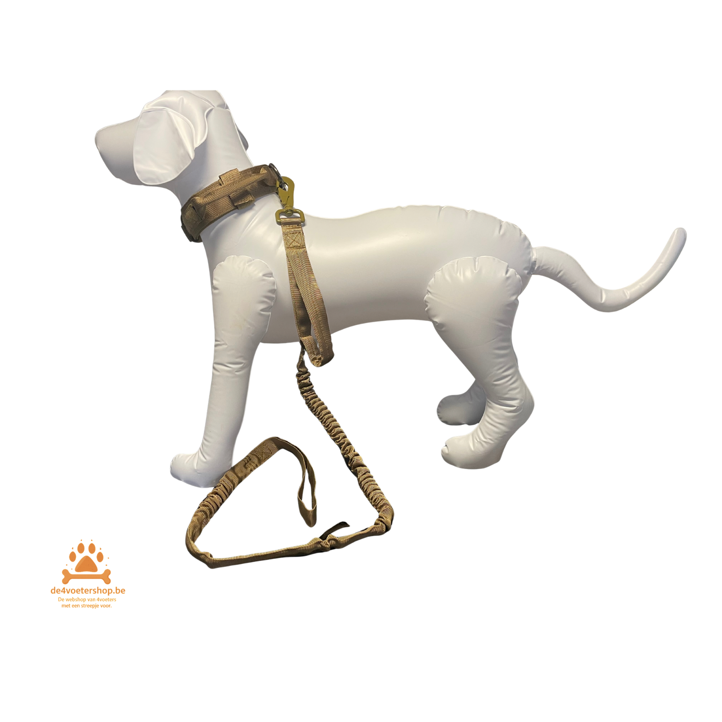 UITVERKOOP 🐾 Tactisch harnas met halsband en leiband – “Service Dog” Set (Coyote Bruin)