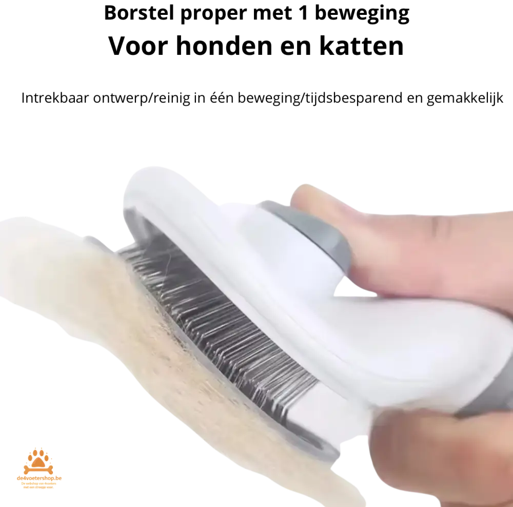 Zelfreinigende Hondenborstel met Roestvrijstalen Pinnen