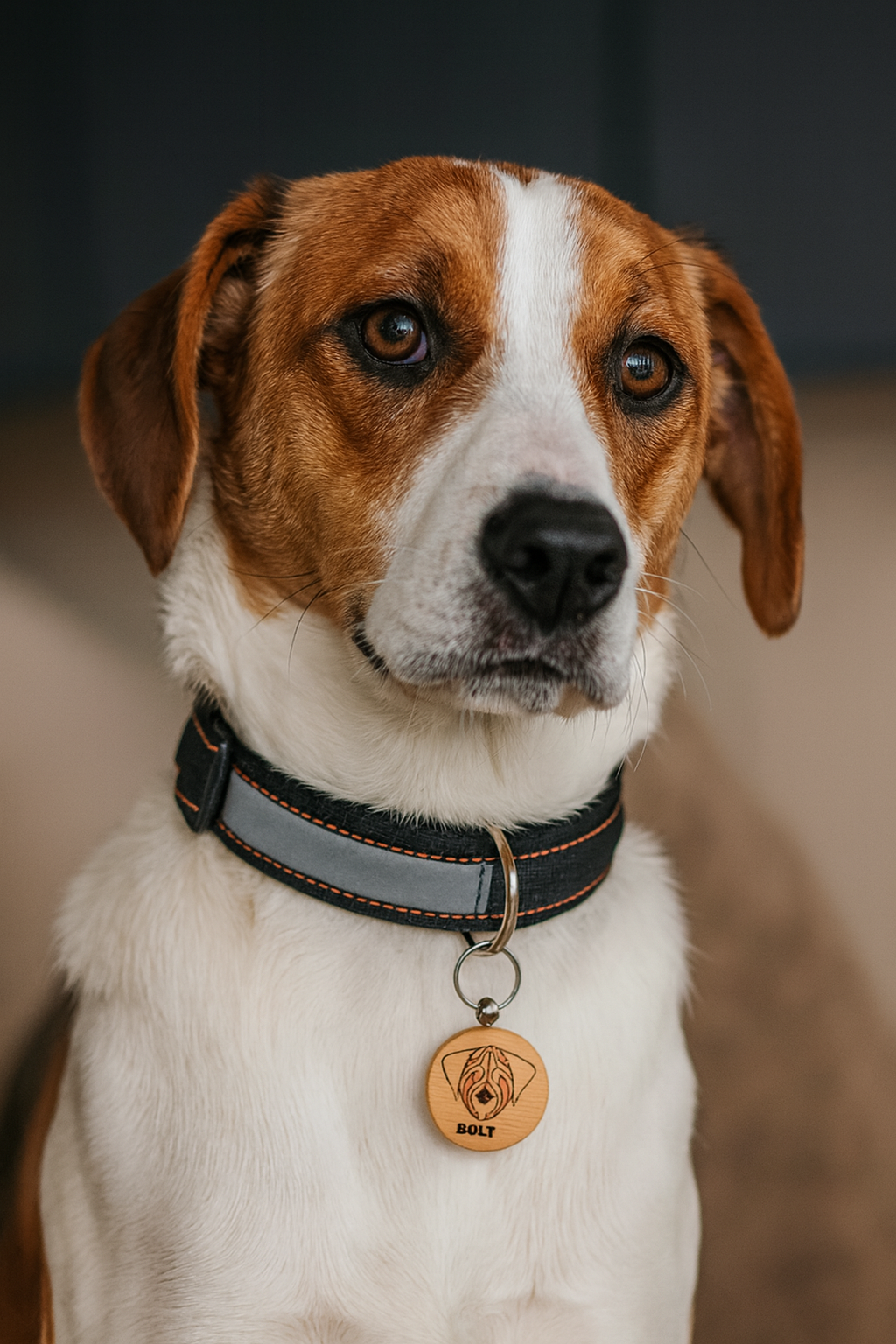 🌿 Houten hondenpenning met naam & telefoonnummer – stijlvol én duurzaam