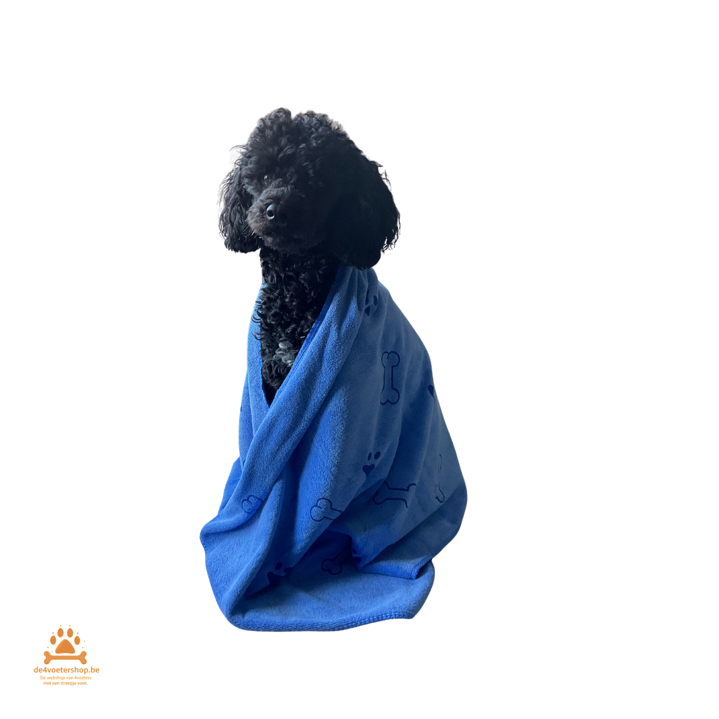 UITVERKOOP!  Zacht Hondendekentje – Pootjes & Botjes – 100x55 cm – Blauw