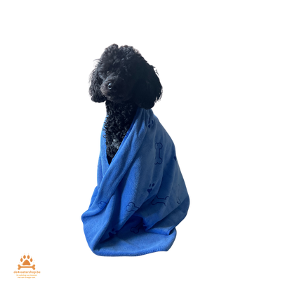 UITVERKOOP!  Zacht Hondendekentje – Pootjes & Botjes – 100x55 cm – Blauw