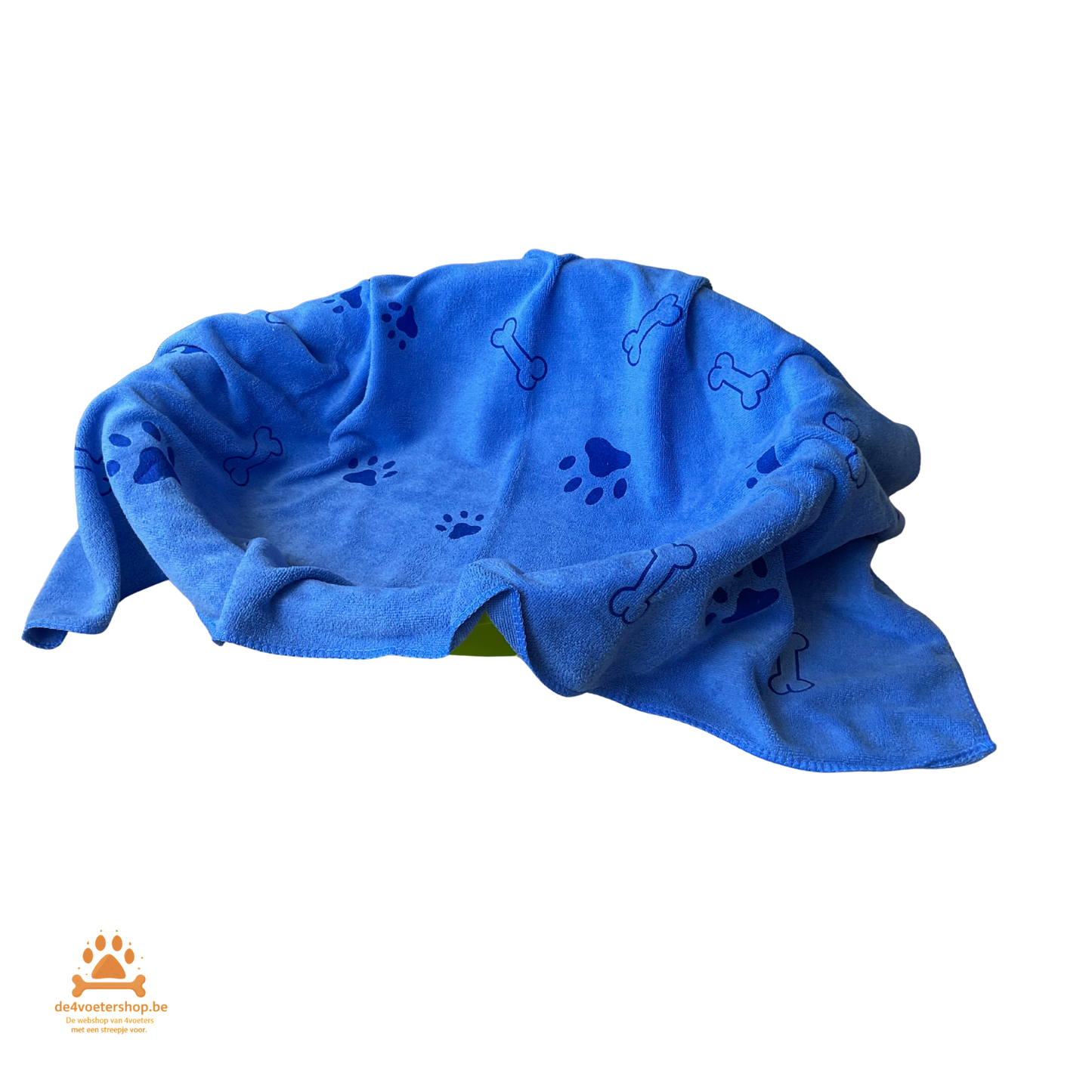 UITVERKOOP!  Zacht Hondendekentje – Pootjes & Botjes – 100x55 cm – Blauw