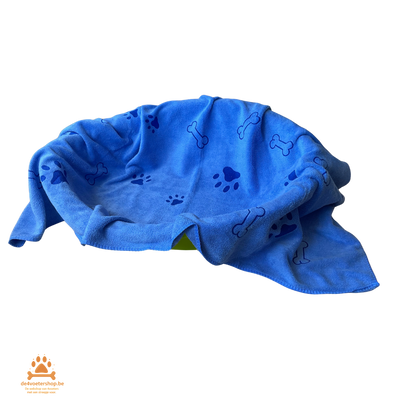 UITVERKOOP!  Zacht Hondendekentje – Pootjes & Botjes – 100x55 cm – Blauw