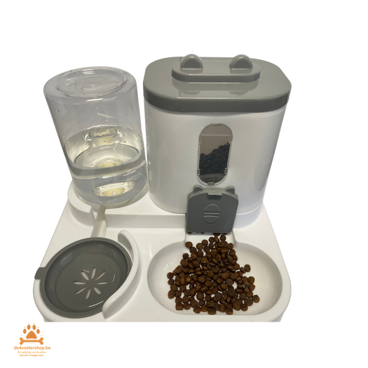 UITVERKOOP 🧡 3-in-1 Voederstation voor Katten & Kleine Honden – Met Automatische Voer- & Waterdispenser