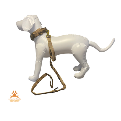 UITVERKOOP  🐾 Tactisch harnas met halsband en leiband – “Service Dog” Set (Coyote Bruin)
