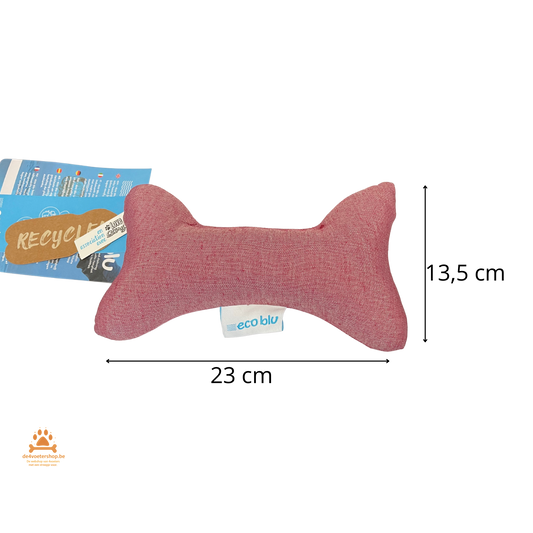 UITVERKOOP 🦴 Eco Blu Recycled Hondenbot – Duurzaam Polyester (23 x 13,5 x 6 cm)